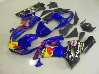 2005-2006 Blau Rot Bull Kawasaki ZX6R Motorrad Verkleidung