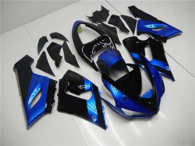 2005-2006 Blau Schwarz Kawasaki ZX6R Motorrad Verkleidung 2005-2006 Blau Schwarz Kawasaki ZX6R Motorrad Verkleidung