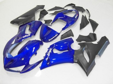 2005-2006 Blau Schwarz Kawasaki ZX6R Motorrad Verkleidungen