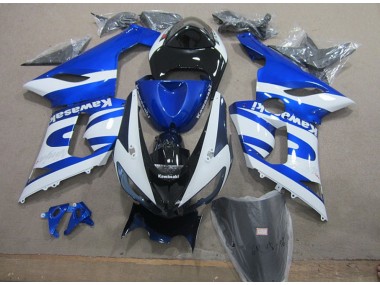 2005-2006 Blau Weiß Kawasaki ZX6R Motorrad Verkleidung