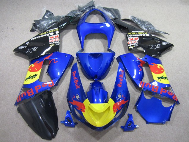 2005-2006 Blaur Rot Bull Ninja Kawasaki ZX6R Motorrad Verkleidung