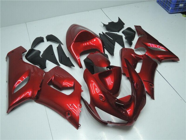 2005-2006 CUndy Rot Kawasaki ZX6R Motorrad Verkleidung 2005-2006 CUndy Rot Kawasaki ZX6R Motorrad Verkleidung
