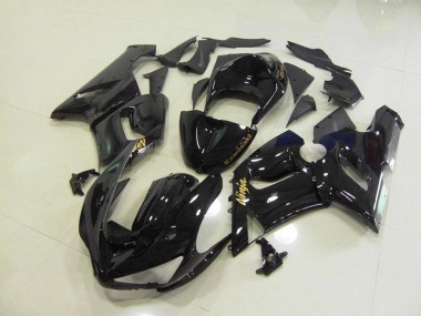 2005-2006 Glänzend Schwarz Gold Aufkleber Kawasaki ZX6R Motorrad Verkleidung