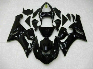 2005-2006 Glänzend Schwarz Kawasaki ZX6R Motorrad Verkleidungen