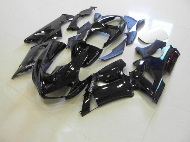 2005-2006 Glänzend schwarz silberne Aufkleber Kawasaki ZX6R Motorrad Verkleidung 2005-2006 Glänzend schwarz silberne Aufkleber Kawasaki ZX6R Motorrad Verkleidung