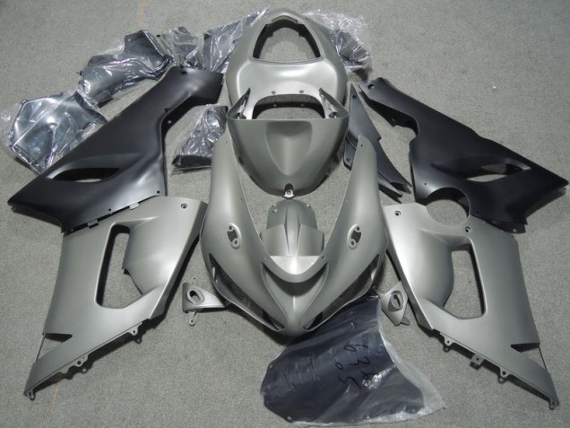 2005-2006 Grau Schwarz Kawasaki ZX6R Motorrad Verkleidung 2005-2006 Grau Schwarz Kawasaki ZX6R Motorrad Verkleidung