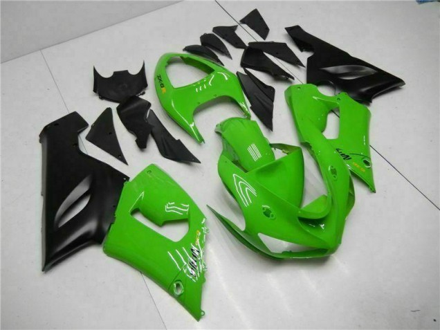 2005-2006 Grün Kawasaki ZX6R Motorrad Vollverkleidung