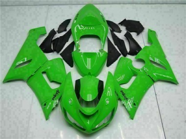2005-2006 Grün Kawasaki ZX6R Motorrad Vollverkleidung & Plastik