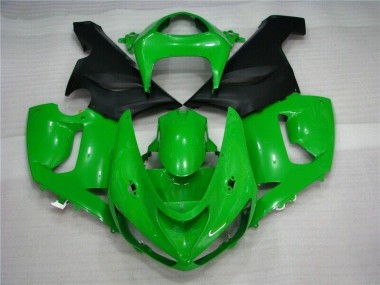 2005-2006 Grün Matt schwarz Kawasaki ZX6R Motorrad Verkleidung