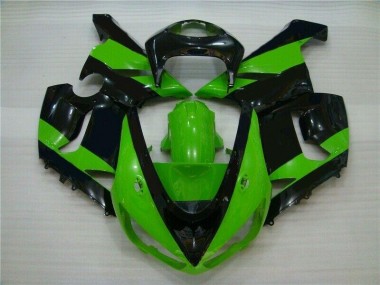 2005-2006 Grün Schwarz Kawasaki ZX6R Motorrad Verkleidung