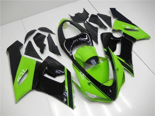 2005-2006 Grün Schwarz Kawasaki ZX6R Motorrad Verkleidungen 2005-2006 Grün Schwarz Kawasaki ZX6R Motorrad Verkleidungen