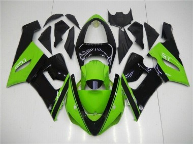 2005-2006 Grün Schwarz Kawasaki ZX6R Motorrad Verkleidungen