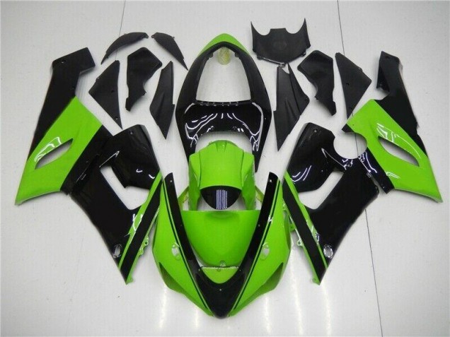2005-2006 Grün Schwarz Kawasaki ZX6R Motorrad Verkleidungen 2005-2006 Grün Schwarz Kawasaki ZX6R Motorrad Verkleidungen