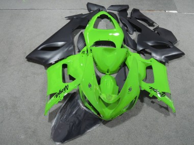 2005-2006 Grün Schwarzer Ninja 636 Kawasaki ZX6R Motorrad Verkleidung