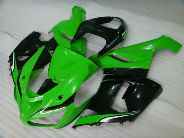 2005-2006 Grün Weiß Schwarz Kawasaki ZX6R Motorrad Verkleidung 2005-2006 Grün Weiß Schwarz Kawasaki ZX6R Motorrad Verkleidung