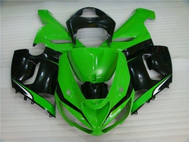 2005-2006 Grün Weiß Schwarz Kawasaki ZX6R Motorrad Verkleidung