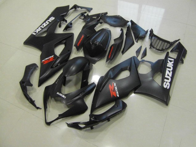 2005-2006 Matt Schwarz mit weißen Aufklebern Suzuki GSXR 1000 Motorrad Verkleidung 2005-2006 Matt Schwarz mit weißen Aufklebern Suzuki GSXR 1000 Motorrad Verkleidung