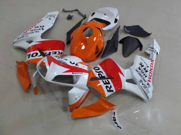 2005-2006 Orange Weiß Repsol Honda CBR600RR Motorrad Verkleidung 2005-2006 Orange Weiß Repsol Honda CBR600RR Motorrad Verkleidung