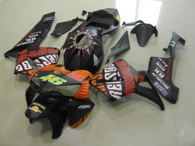 2005-2006 Rossi Matt Schwarz Honda CBR600RR Motorrad Verkleidung