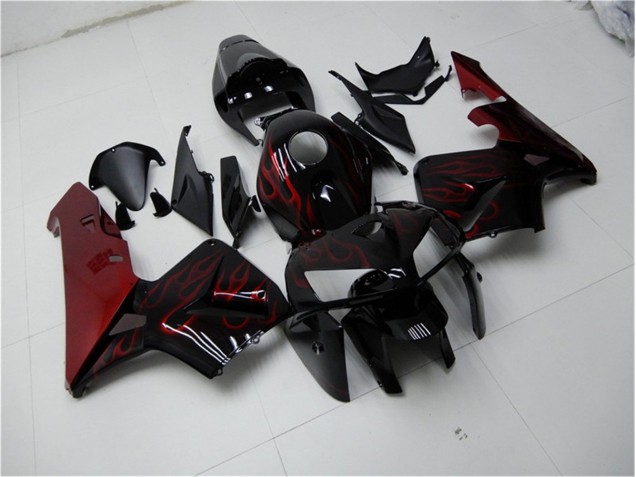 2005-2006 Rot Flamme Schwarz Honda CBR600RR Motorrad Verkleidung 2005-2006 Rot Flamme Schwarz Honda CBR600RR Motorrad Verkleidung