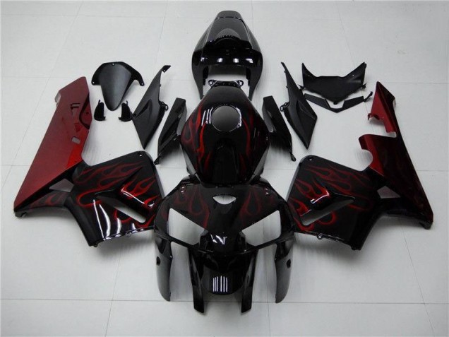 2005-2006 Rot Flamme Schwarz Honda CBR600RR Motorrad Verkleidung 2005-2006 Rot Flamme Schwarz Honda CBR600RR Motorrad Verkleidung