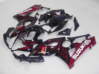 2005-2006 Rot Flamme Suzuki GSXR 1000 Motorrad Verkleidung