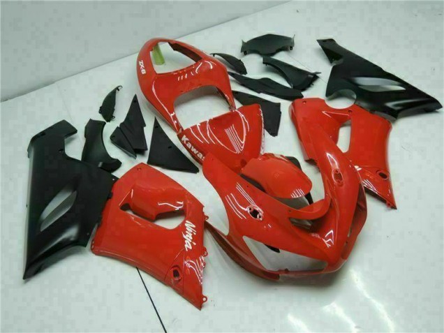 2005-2006 Rot Kawasaki ZX6R Motorrad Verkleidungen 2005-2006 Rot Kawasaki ZX6R Motorrad Verkleidungen