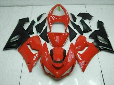 2005-2006 Rot Kawasaki ZX6R Motorrad Verkleidungen