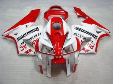 2005-2006 Rot Weiß Honda CBR600RR Motorrad Verkleidung Komplett Sets