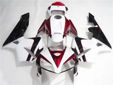 2005-2006 Rot Weiß Schwarz Honda CBR600RR Motorrad Verkleidung