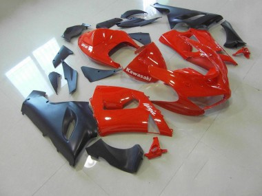 2005-2006 Rot und Matt Schwarz Kawasaki ZX6R Motorrad Verkleidung