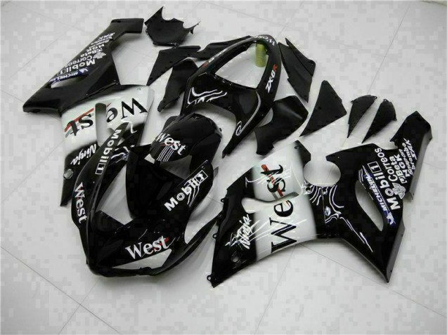2005-2006 Schwarz Kawasaki ZX6R Motorrad Verkleidung Komplett Sets 2005-2006 Schwarz Kawasaki ZX6R Motorrad Verkleidung Komplett Sets