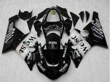2005-2006 Schwarz Kawasaki ZX6R Motorrad Verkleidung Komplett Sets