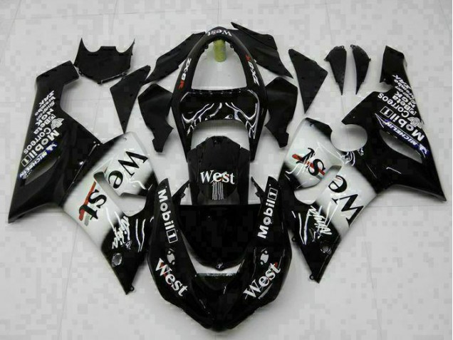 2005-2006 Schwarz Kawasaki ZX6R Motorrad Verkleidung Komplett Sets 2005-2006 Schwarz Kawasaki ZX6R Motorrad Verkleidung Komplett Sets