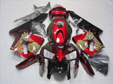 2005-2006 Schwarz Rot Honda CBR600RR Motorrad Verkleidung Komplett Sets