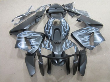 2005-2006 Schwarz Silber Flamme Honda CBR600RR Motorrad Verkleidung