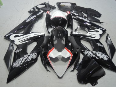2005-2006 Schwarz Weiß Beacon Suzuki GSXR 1000 Motorrad Verkleidung