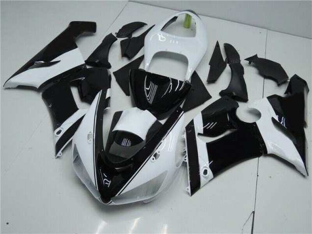 2005-2006 Schwarz Weiß Kawasaki ZX6R Motorrad Verkleidung 2005-2006 Schwarz Weiß Kawasaki ZX6R Motorrad Verkleidung