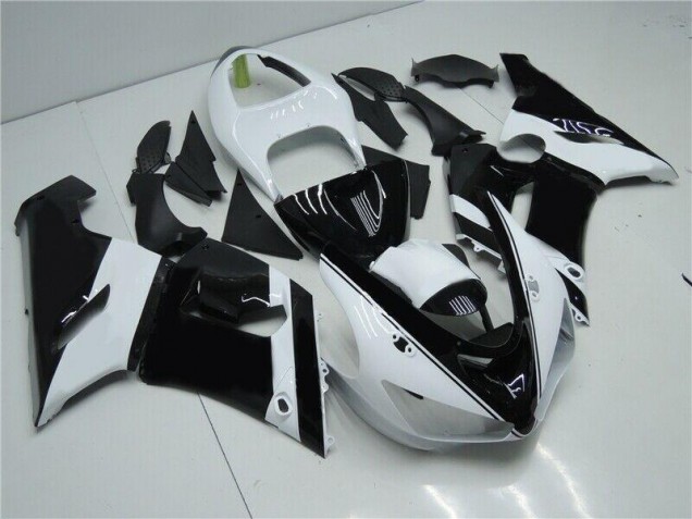 2005-2006 Schwarz Weiß Kawasaki ZX6R Motorrad Verkleidung 2005-2006 Schwarz Weiß Kawasaki ZX6R Motorrad Verkleidung