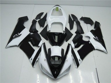 2005-2006 Schwarz Weiß Kawasaki ZX6R Motorrad Verkleidung