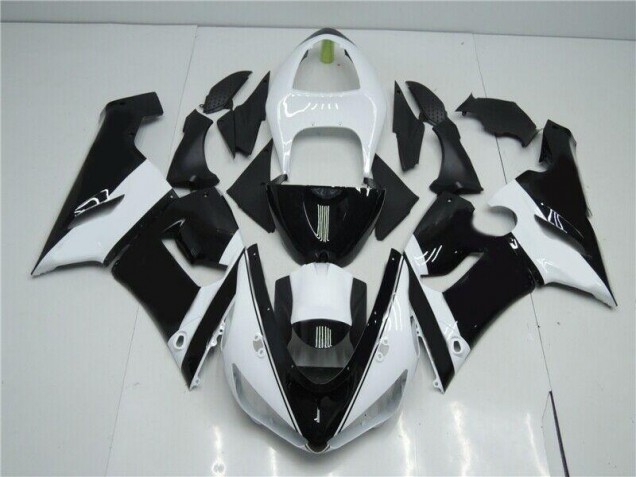 2005-2006 Schwarz Weiß Kawasaki ZX6R Motorrad Verkleidung 2005-2006 Schwarz Weiß Kawasaki ZX6R Motorrad Verkleidung