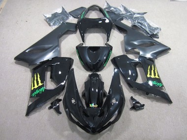 2005-2006 Schwarzer Grün Ninja Kawasaki ZX6R Motorrad Verkleidung