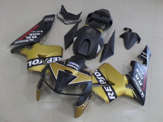 2005-2006 Schwarzgold Repsol Honda CBR600RR Motorrad Verkleidung 2005-2006 Schwarzgold Repsol Honda CBR600RR Motorrad Verkleidung
