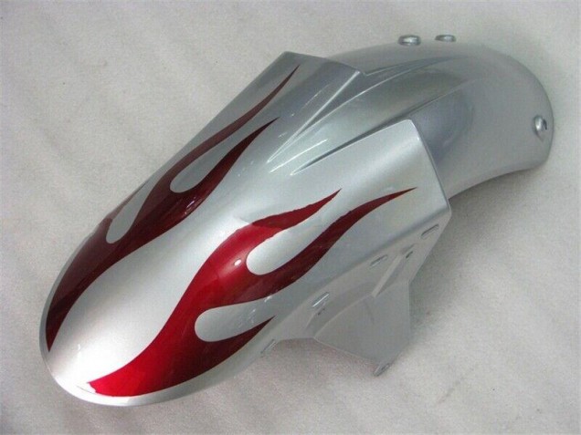 2005-2006 Silber Rot Flammen Kawasaki ZX6R Motorrad Verkleidung