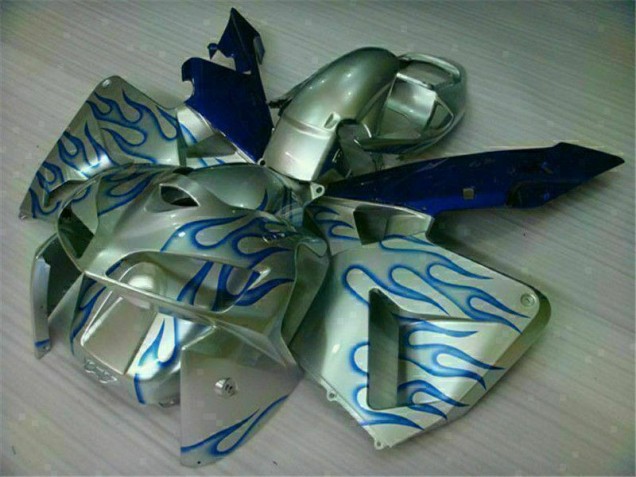 2005-2006 Weiß Blau Flamme Honda CBR600RR Motorrad Verkleidung 2005-2006 Weiß Blau Flamme Honda CBR600RR Motorrad Verkleidung