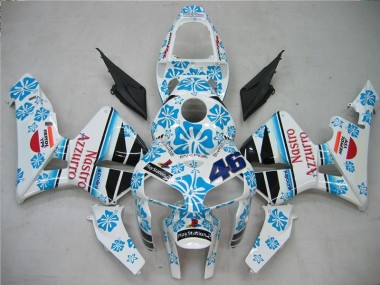 2005-2006 Weiß Blau Nastro Azzurro 46 Honda CBR600RR Motorrad Verkleidung