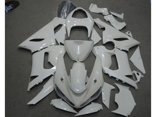 2005-2006 Weiß Kawasaki ZX6R Motorrad Verkleidung 2005-2006 Weiß Kawasaki ZX6R Motorrad Verkleidung