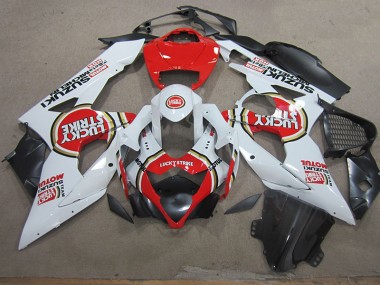 2005-2006 Weiß Lucky Strike Rot Motul Suzuki GSXR 1000 Motorrad Verkleidungen