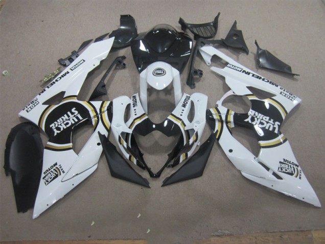 2005-2006 Weiß Lucky Strike Schwarz Motul Suzuki GSXR 1000 Motorrad Verkleidung 2005-2006 Weiß Lucky Strike Schwarz Motul Suzuki GSXR 1000 Motorrad Verkleidung