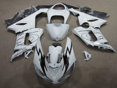 2005-2006 Weiß Ninja 636 Kawasaki ZX6R Motorrad Verkleidung